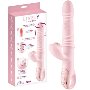 Wibrator z króliczkiem - Lively 6-in-1 - z funkcją rotacji, ruchów posuwistych i pulsacji, USB Yoba
