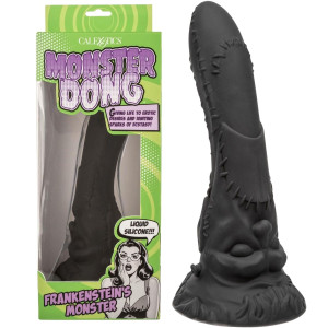 Dildo stymulujące punkt G - Frankenstein - na przyssawce, Czarne Silikonowe