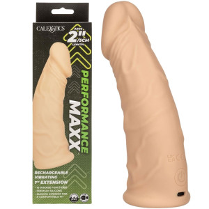 Realistyczna przedłużka penisa -  7", 17.25 cm - z wibracjami, USB Cielisty - Calexotics