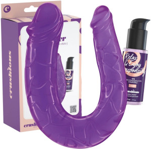 Dwustronne dildo realistyczne - DEEP DIVER - z lubrykantem, Różowe - CRUSHIOUS