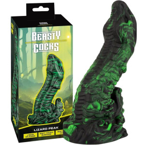 Dildo futurystyczne - Lizard Peak - na przyssawce, Zielone - Beasty Cocks