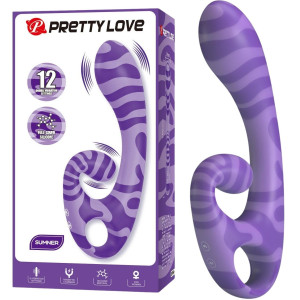 Fioletowy wibrator dopochwowy Sumner silikonowy 19 cm uchwyt na palec Pretty Love