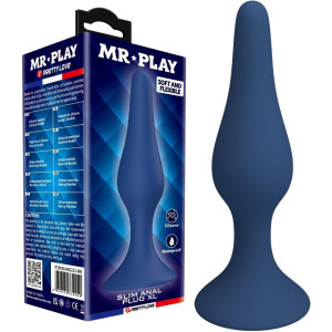 Wąski korek analny - rozmiar XL - klasyczny, Silikonowy Niebieski - MR. Play