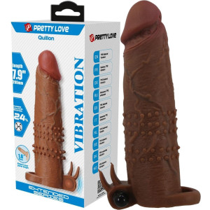 Wibrująca nakładka na penisa - Quillon – 20 cm - na baterie, realistyczna - Pretty Love