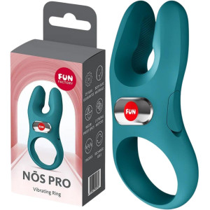 Wibrujący pierścień erekcyjny na penisa - Nos - z króliczkiem, rozmiar XL, USB Zielony - Fun Factory