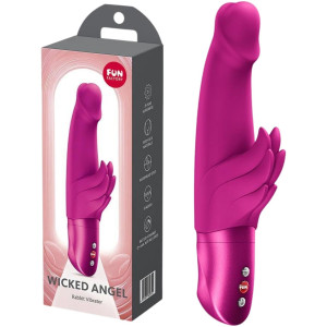 Wibrator z króliczkiem Wicked Angel stymulujący punkt G, USB Różowy Fun Factory