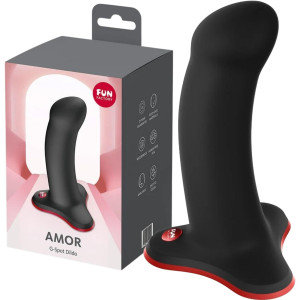 Dildo do stymulacji punktu G - Amor - na mocnej przyssawce, Czarny Silikonowy Fun Factory