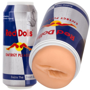 Maturbator realistyczny - Red Doll - w dyskretnym opakowaniu napoju energetycznego, Cielisty - Cnex