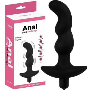 Dyskretny masażer prostaty z wibracjami na baterie, Czarny Silikonowy - Fantasy
