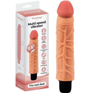 Wibrator realistyczny na baterie - The Real Deal 18,5 cm - Cielisty TPE - Fantasy