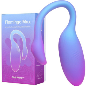 Wibrujące jajeczko - Flamingo - sterowane aplikacją, USB Fioletowe Silikonowe - Magic Motion