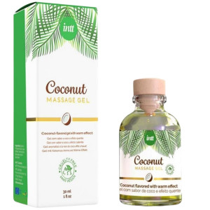 Smakowy żel do masażu - 30 ml - o smaku kokosowym, do zabaw oralnych - INTT