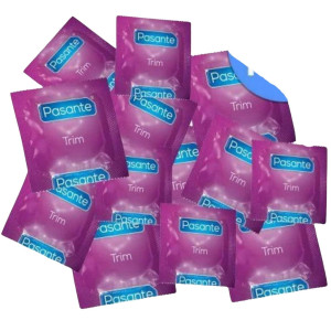 Prezerwatywy lateksowe - Trim Condoms 144 sztuk - mniejszy rozmiar 49 mm., Pasante