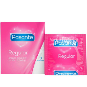 Prezerwatywy lateksowe - Regular Condoms 3 sztuki - 54 mm. Pasante