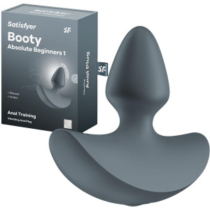 Wibrujący korek analny - Booty Absolute Beginners 1 - dyskretny, USB Szary - Satisfyer