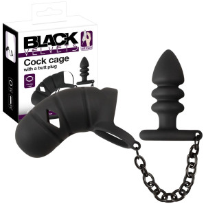 Black Velvets Cock cage with a