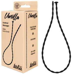 Dilator do cewki penisa z kulkami - Urethral Massager rozm. S - Czarny, Silikonowy - Vanilla