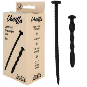 Dilatory do cewki penisa - Urethral Massager Set 2 szt - Czarne, Silikonowe - Vanilla