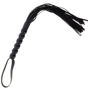 Long Beaded Flogger Whip Black