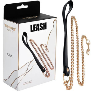 Metal and leather chain leash