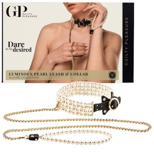GUILTY PLEASURE LUMINIOUS PEARL LEASH AND COLLAR