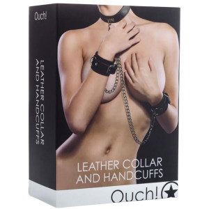 Leather Collar and Handcuffs
