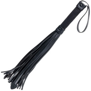 Pejcz do zabaw BDSM z ozdobnymi serduszkami, Czarny - Calexotics