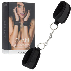 Kajdanki na nadgarstki - Velcro Cuffs - miękkie, Czarne - Ouch!
