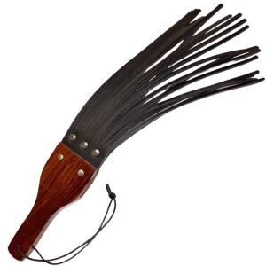 Prowler RED Leather and Wood Fringe Paddle