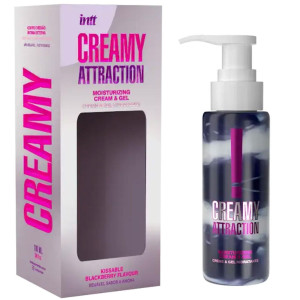 Kremowo-żelowy lubrykant do masażu i zabaw oralnych - 100 ml - smak jeżynowy