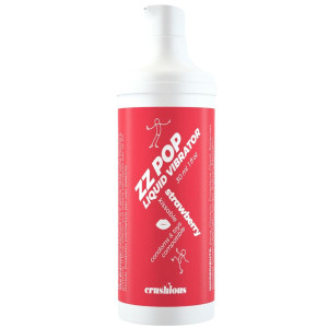 Lubrykant smakowy do zabaw oralnych - ZZ POP LIQUID VIBRATOR STRAWBERRY 30 ML - efekt wibracji, CRUSHIOUS