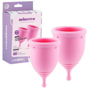 Zestaw kubeczków menstruacyjnych - MINERVA S + L - Różowe, CRUSHIOUS