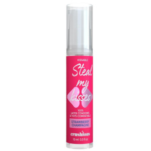 Lubrykant do zabaw oralnych - STEAL MY KISSES STRAWBERRY CHAMPAGNE 10 ML - smakowy, wegański, CRUSHIOUS
