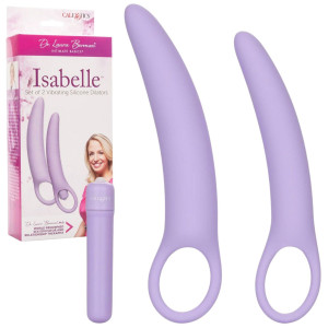 Zestaw dilatorów do stymulacji pochwy - Isabelle - z pociskiem wibrującym, Fioletowy - Calexotics