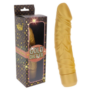Wibrator realistyczny ToyJoy Gold Dicker Original silikonowy 20,1 cm z żyłkami