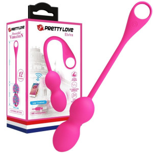 Wibrujące kulki gejszy - ELVIRA - na USB, Różowe Silikonowe - PRETTY LOVE