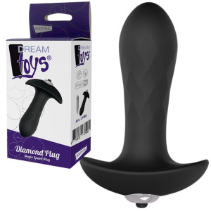 Dyskretny korek analny z wibracjami, Czarny - DREAM TOYS