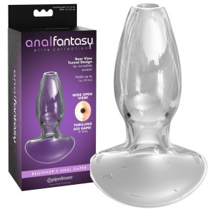 AFE Beginner's Anal Gaper - Przelotowy korek analny, Szklany