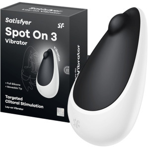 Wibrator łechtaczkowy Spot On silikonowy czarny 9 cm dyskretny wodoodporny Satisfyer