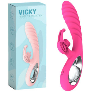 Wibrator łechtaczkowy Vicky silikonowy różowy 8,2 cm stymulujący punkt g Boss Series