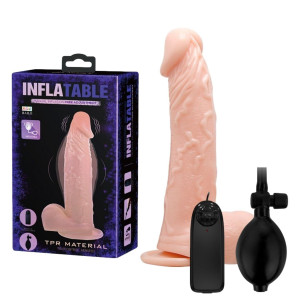 Wibrator soniczny dopochwowy nadmuchiwany Dong tpr cielisty 23 cm przyssawka BAILE