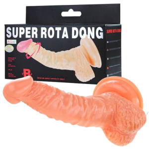 Wibrator realistyczny dopochwowy Super Rota Dong tpr cielisty 20,9 cm przyssawka BAILE