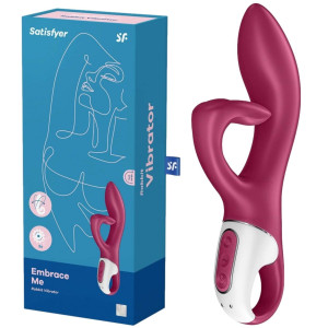 Wibrator silikonowy dopochwowy Embrace Me Berry czerwony 21 cm wodoodporny Satisfyer