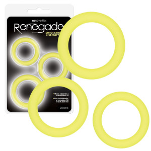 Pierścień erekcyjny Diversity Rings Neon silikonowy żółty 3 cm zestaw wodoodporny Renegade