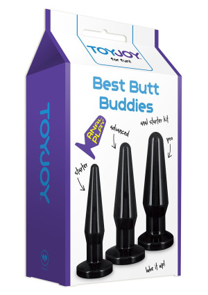 ToyJoy BEST BUTT BUDDIES Zestaw korków analnych - różne wymiar, Czarne