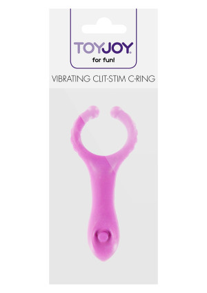 CLIT-STIM C-RING PURPLE - Wibrujący pierścień erekcyjny, Fioletowy