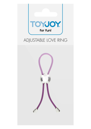 ToyJoy ADJUSTABLE LOVE RING - Regulowany zacisk na penisa, Fioletowy