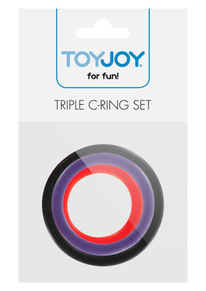 ToyJoy TRIPLE RINGS MULTICOLOR 3PCS - Zestaw pierścieni erekcyjnych