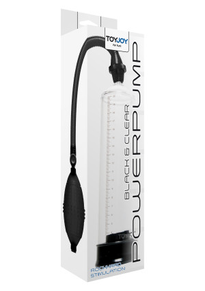 ToyJoy POWER PUMP BLACK-CLEAR - Przezroczysta pompka do penisa z gruszką - klasyczna
