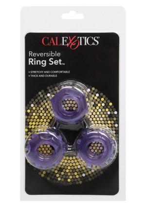 Calexotics REVERSIBLE RING SET PURPLE - Zestaw pierścieni erekcyjnych